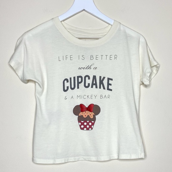 DISNEY Parks Girls Cupcake Mickey Bar Tee Large - Picture 1 of 5